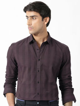 Rare Rabbit - Roar Maroon Checks Shirt