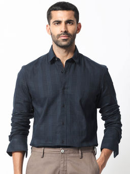 Rare Rabbit - Roar Navy Blue Checks Shirt