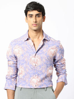 Rare Rabbit - Theon Purple Printed Shirt