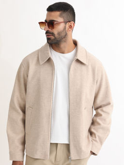 Rare Rabbit - Tweeder Beige Textured Jacket