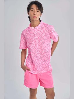 TERRA LUNA - Maui Pink Khadi Printed T-shirt