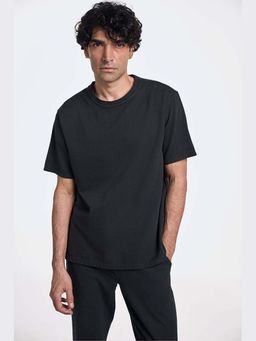 TERRA LUNA - Pico Black Organic Cotton Plain T-shirt