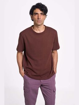 TERRA LUNA - Pico Brown Organic Cotton Plain T-shirt