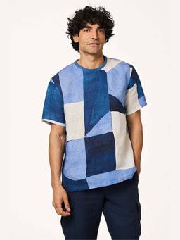 TERRA LUNA - Pico Multi Coloured Linen T-shirt