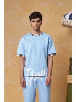 Muvazo - Triumph Blue Cotton Regular T-shirt