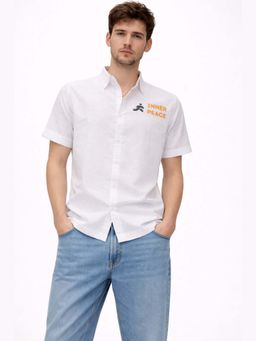 XKIND - Inner Peace White Pure Cotton Printed Shirt