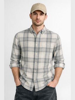 XKIND - Grey Checks Regular Fit Casual Shirt