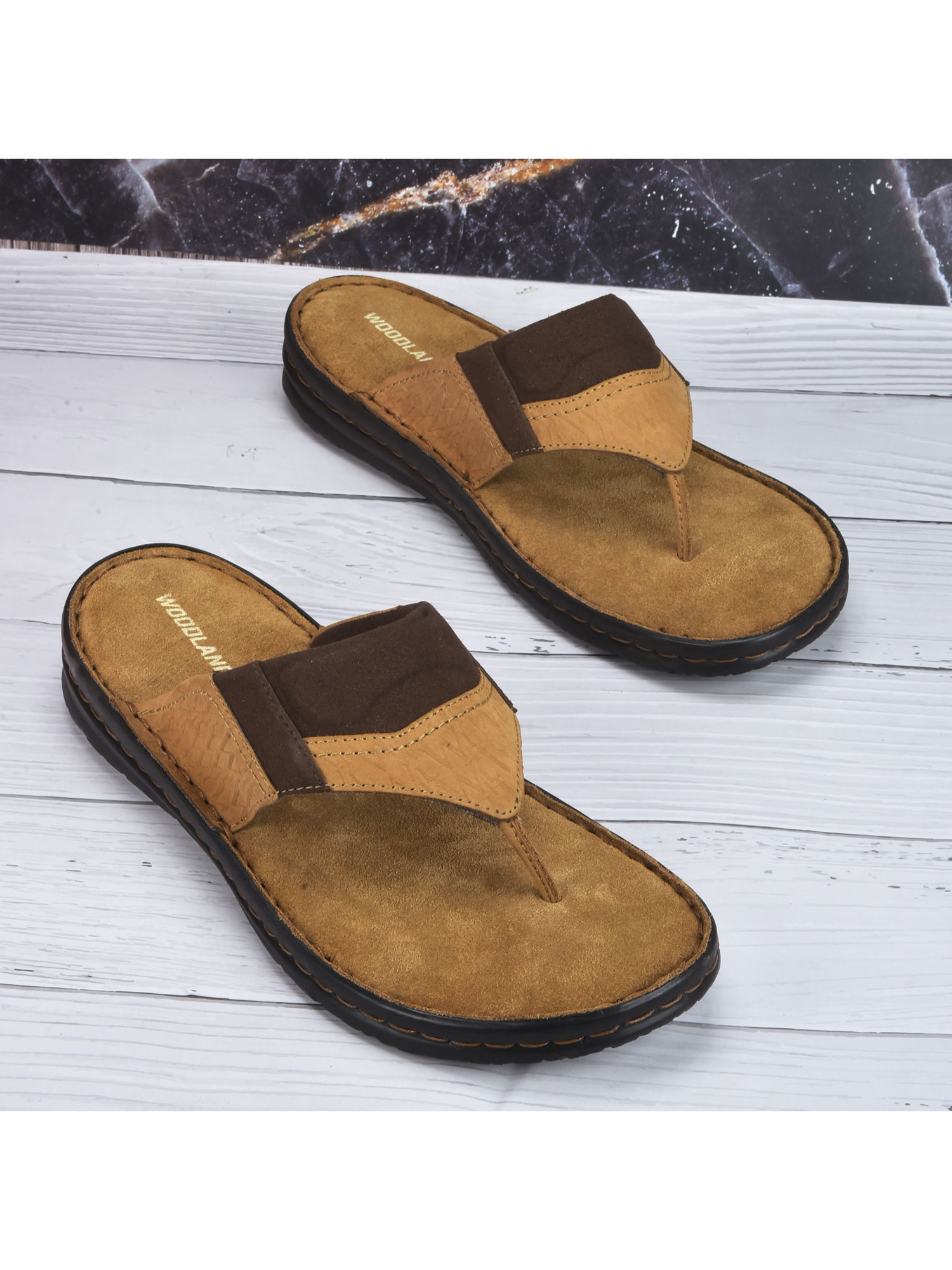 Buy WOODLAND Men Camel Light Tan Casual Sandals (EURO 39) Online