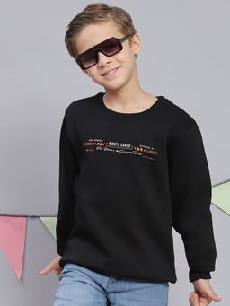 Monte Carlo - Black Printed Round Neck Sweatshirt