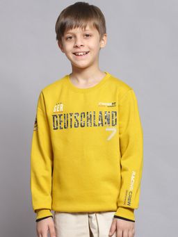 Monte Carlo - Yellow Printed Round Neck Sweatshirt