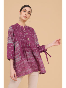 Soch - Purple Muslin Printed Tunic
