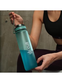 CULT - Motivational Bottle 1L Unisex Time Mark Sipper With Straw Mint Green