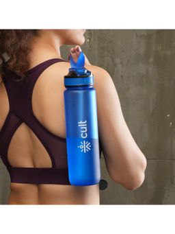 CULT - Motivational Bottle 1L Unisex Time Mark Sipper With Straw Blue