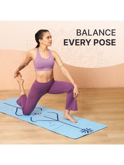 CULT - Yoga Mat Unisex Tpe Blue 6Mm Alignment Marking With Bag And Strap