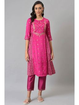 W - Pink Printed Kurta