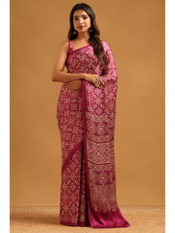 Soch - Women Magenta Viscose Printed Saree