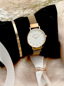 Joker and Witch - Joker & Witch White Stainless Steel Watch and Bracelet With Ring (Set of 3)