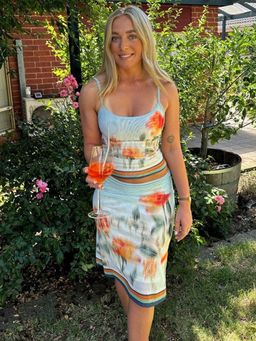 Outzidr - White Floral Slim Co-Ord Set