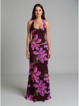 Outzidr - Black Floral Regular Co-Ord Set