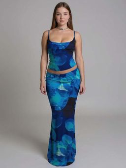 Outzidr - Blue Floral Regular Co-Ord Set