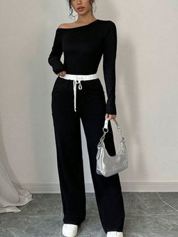 Outzidr - Black Solid/Plain Regular Co-Ord Set