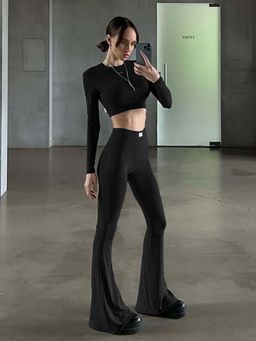 Outzidr - Black Solid/Plain Regular Co-Ord Set