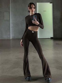 Outzidr - Brown Solid/Plain Regular Co-Ord Set