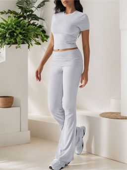Outzidr - Grey Solid/Plain Slim Co-Ord Set