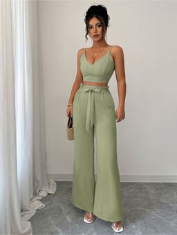 Outzidr - Olive Solid/Plain Comfortable Co-Ord Set