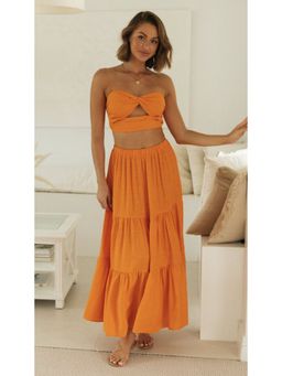 Outzidr - Orange Solid Regular Co-Ord Set