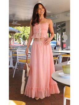 Outzidr - Pink Solid/Plain Relaxed Co-Ord Set