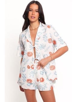 Outzidr - White Printed Regular Co-Ord Set