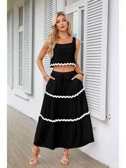 Outzidr - Black Embroidered Relaxed Co-Ord Set