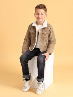U.S. POLO ASSN. - Kids Boys Beige Textured Jacket