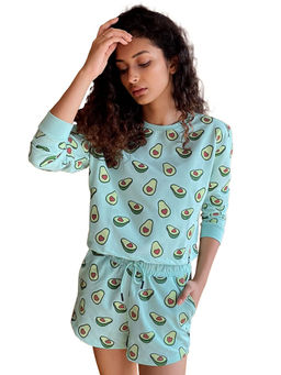 The Souled Store - Avocado Love Set Graphic Printed Green Co-ord Sets (Set of 2)