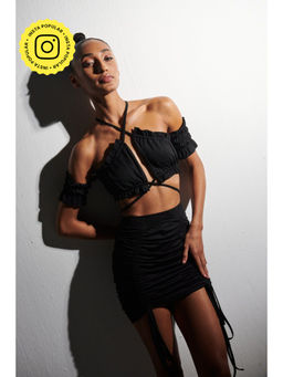 SOTBELLA - Black Ruched Skirt