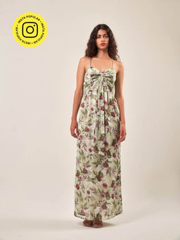 SOTBELLA - Strappy Bow Floral Maxi Dress