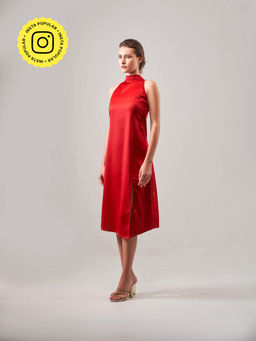 SOTBELLA - Halter Neck Slit Dress
