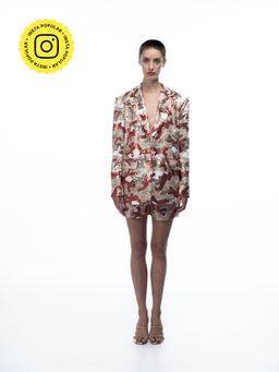 SOTBELLA - Eclectic Blazer And Shorts Duo (Set Of 2)