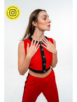 SOTBELLA - Formal Sleeveless Solid Crop Top