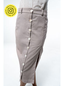 SOTBELLA - Pencil Skirt with Button Placket and Slit