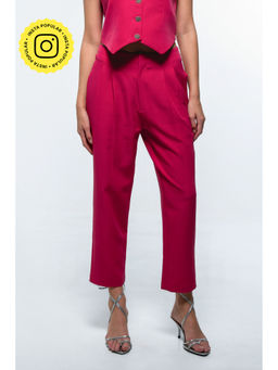 SOTBELLA - Asymmetrical Fuchsia Pink Straight Fit Pants