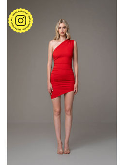 SOTBELLA - One-Shoulder Ruched Bodycon Dress