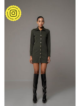 SOTBELLA - Olive Shirt Bodycon Dress