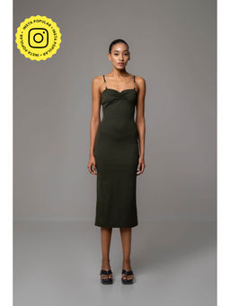 SOTBELLA - Strappy Sweetheart Olive Dress