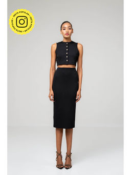 SOTBELLA - Black Button Co-Ord (Set of 2)