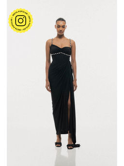 SOTBELLA - Twisted Cord Rope Strap Maxi Dress