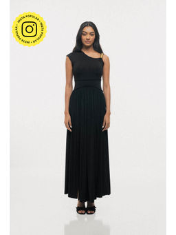 SOTBELLA - One-Shoulder Pleated Maxi Dress