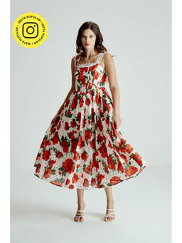 SOTBELLA - White Floral Midi Dress