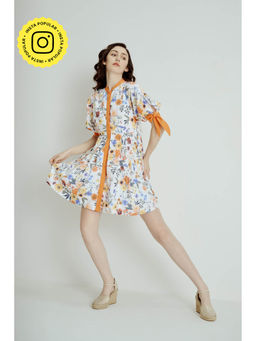 SOTBELLA - Multi-Colour Floral Puff Mini Dress
